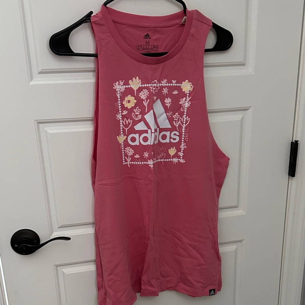 Adidas Floral Pink Sleeveless Top